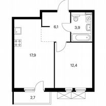 1-к. квартира, 40 м², 4/13 эт.