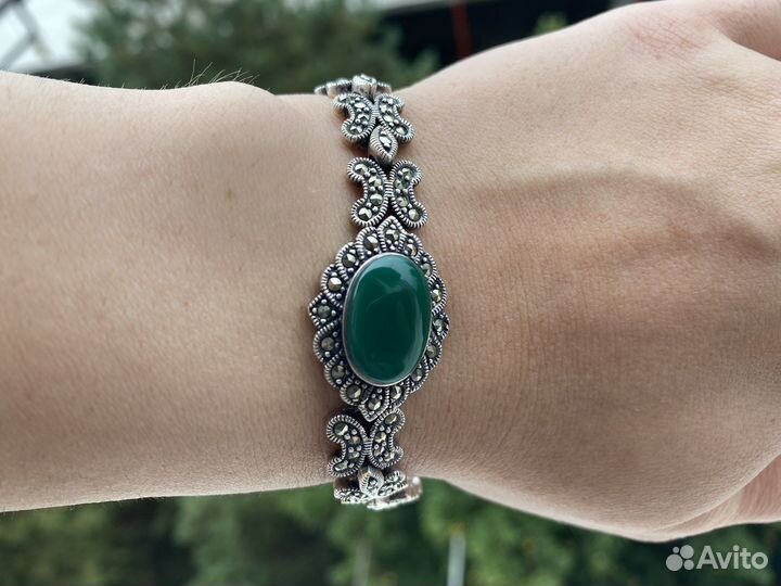 Серебряный браслет и серьги