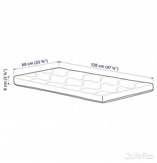 Матрас IKEA для детской кроватки 120х60