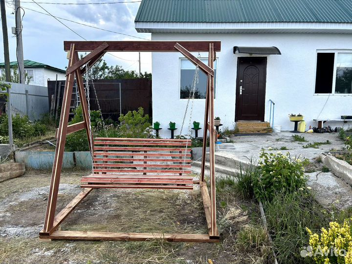 Качели садовые деревянные