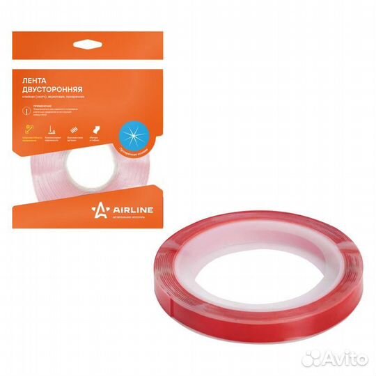 Лента двусторонняя клейкая (скотч), 12 мм*3 м, акр