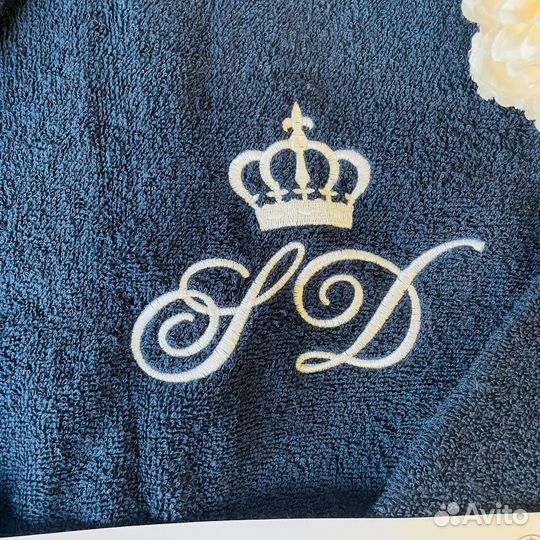 Мужской махровый халат с вышивкой на заказ