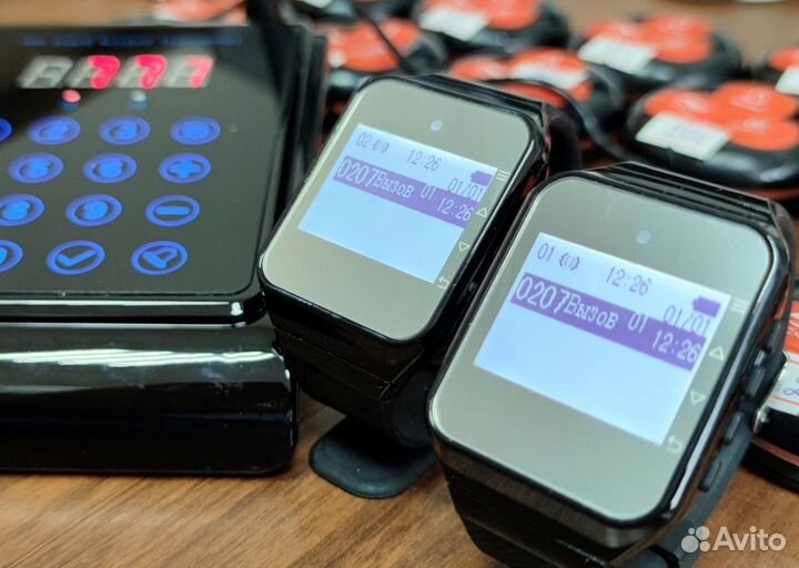 Кнопка вызова официанта Классик и часы официанта