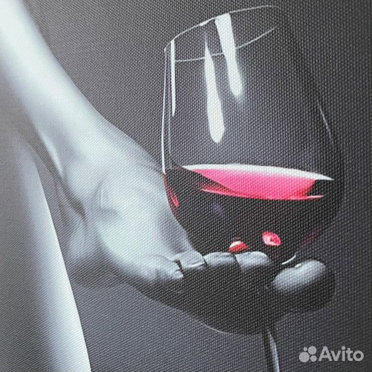 Картина на холсте - Девушка с бокалом вина