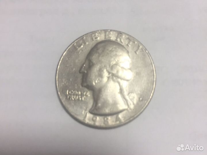 Монета США четверть доллара 1984
