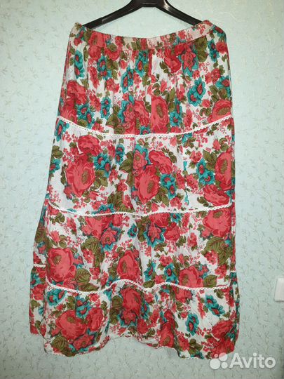 Юбка длинная хлопок 2х сторонняя шитье 58р