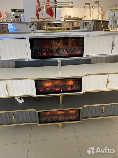 Тумба под тв с камином