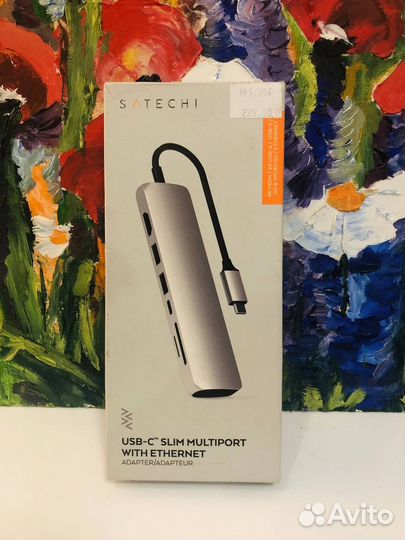 Адаптер Satechi USB-C Slim Multiport with Ethernet