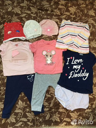Одежда на девочку, р 6-9 мес