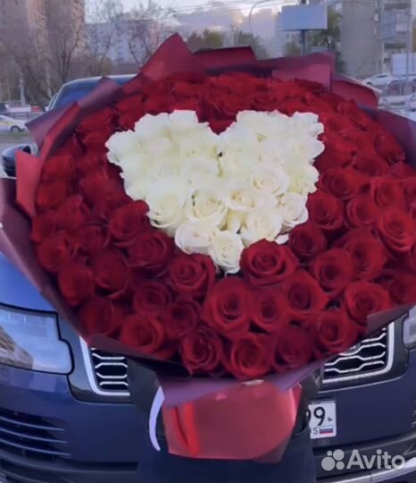 Букет сердце из роз