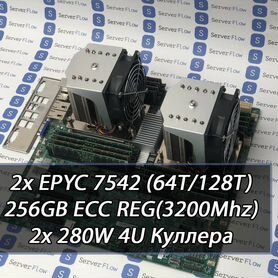 H11DSI + 2х epyc 7542 + 256GB ECC REG + Охлаждение