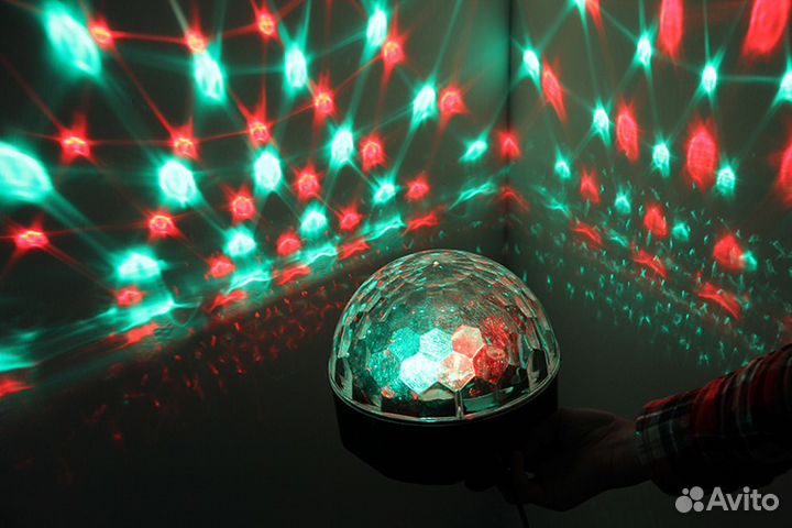 Светодиодный диско шар светильник разноцветный
