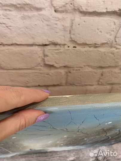 Красивый зимний пейзаж маслом «Заснеженная аллея»