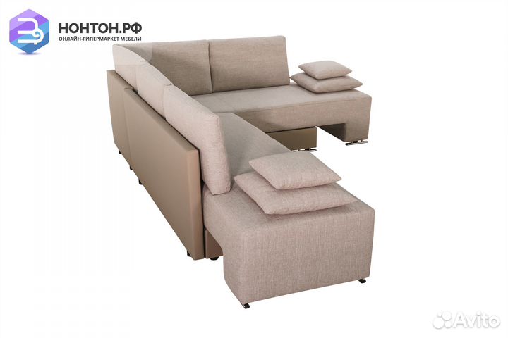 Диван угловой трансформер Премьер светло-бежевый