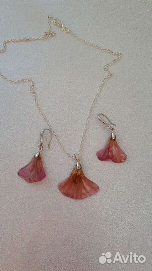 Серьги и подвеска из эпоксидной смолы