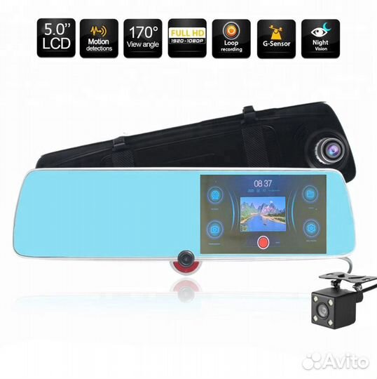 Зеркало регистратор TDS CAR40 + сенсор + 3 камеры