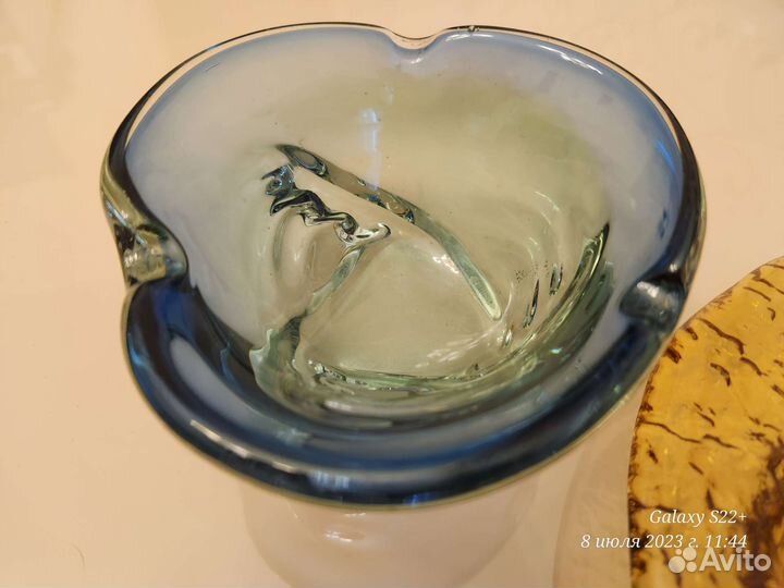 Пепельницы Богемия гутное цветное стекло