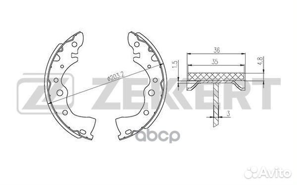 BK-4458 zekkert Колодки торм. бараб. зад. BK-44