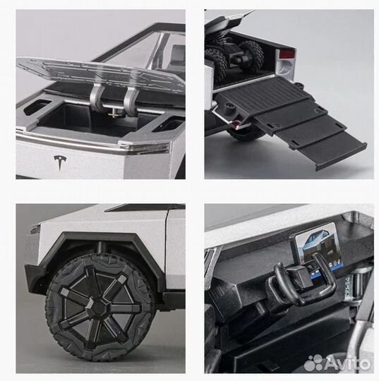 Машинка пикап Tesla Cybertruck с квадроциклом