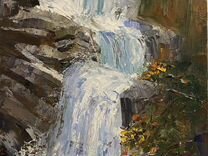 Картина маслом на холсте водопад