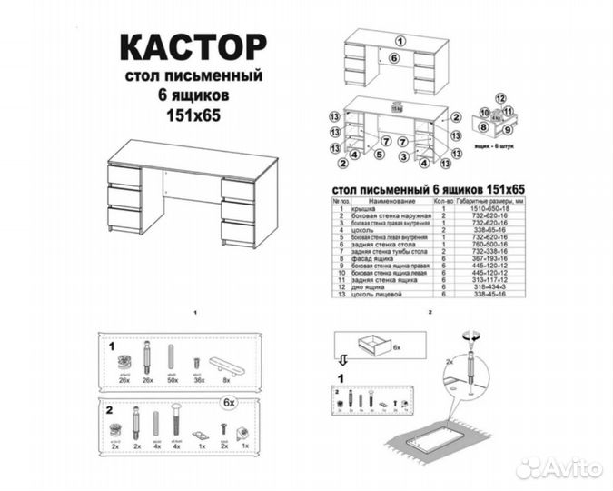 Письменный стол Кастор IKEA