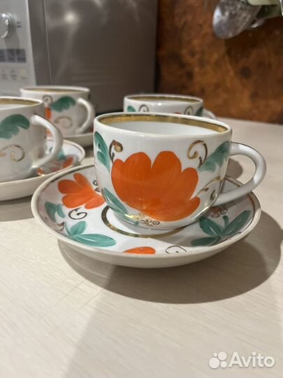 Большая чайная пара. Ручная роспись