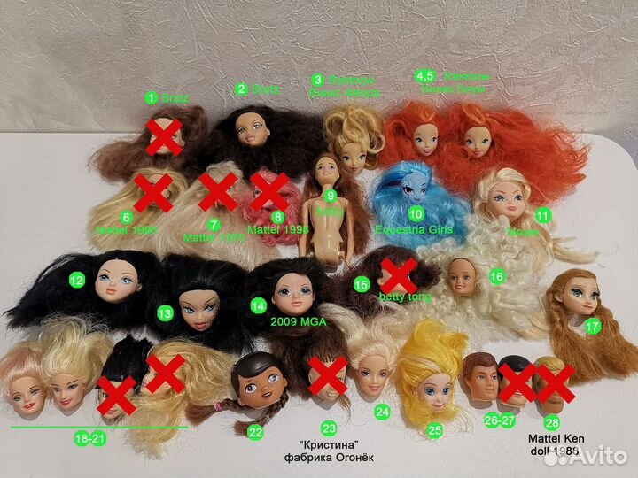 Куклы на запчасти Головы