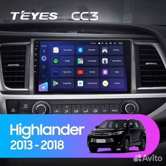 Магнитола Teyes CC3L 4/32 Toyota Highlander