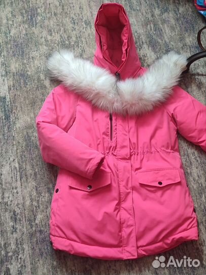 Парка женская розовая зимняя 46-48