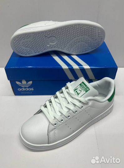 Кроссовки Adidas Stan Smith White/Green зеленые