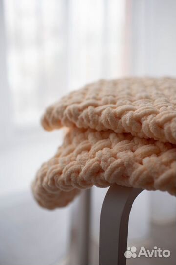 Плед детский вязаный ручная работа 90*90