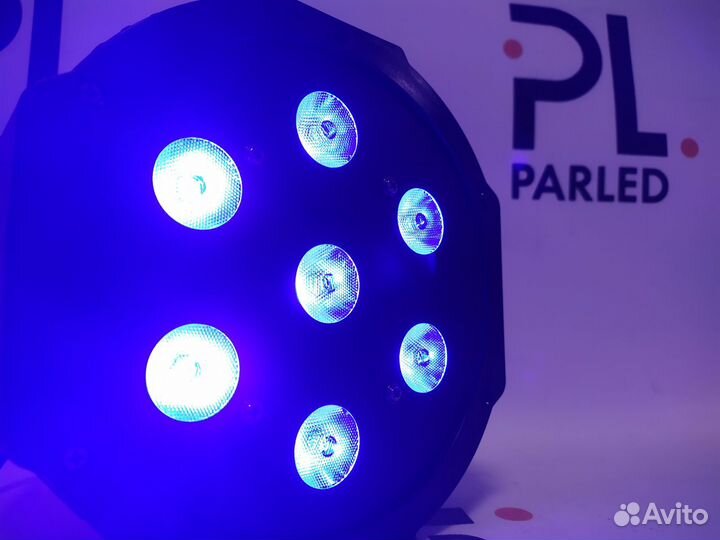 Яркий разноцветный прожектор par led 7*8 ватт