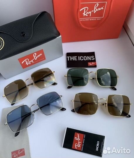 Очки ray ban square голубые
