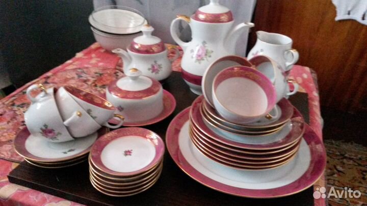 Фарфор гдр, великолепный чайно-кофейный сервиз