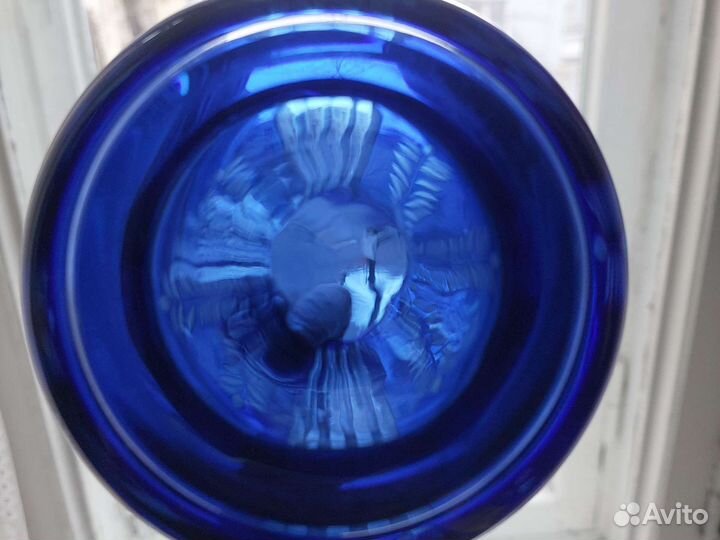 Ваза синее стекло СССР