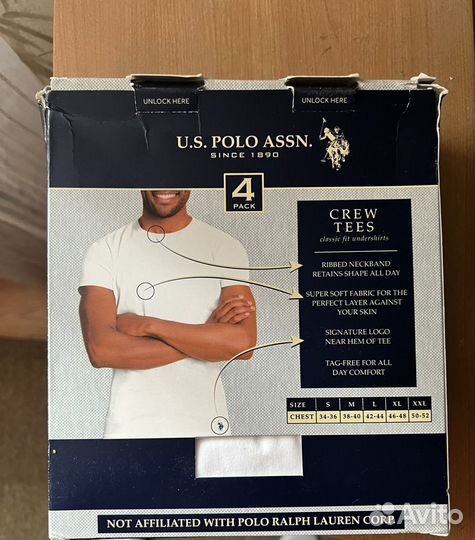 Набор из четырех белых футболок U.S. polo assn