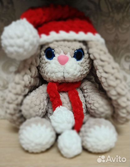 Плюшевый зайка ручная работа амигуруми