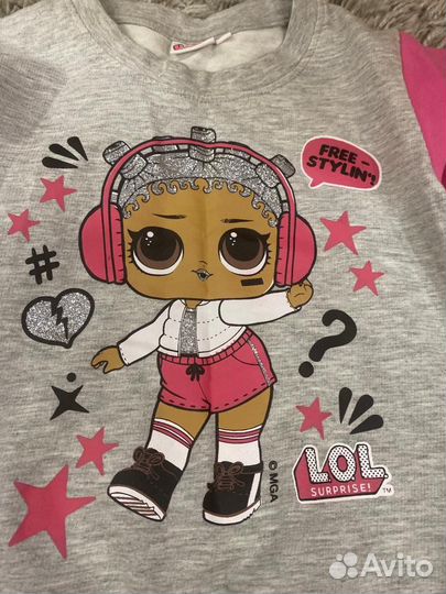 Джинсы Rezerved, стрейч, толстовка Lol