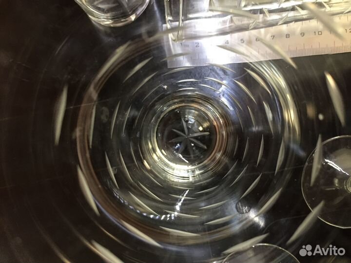 Фужеры СССР, цветное стекло, Графин с лебедем