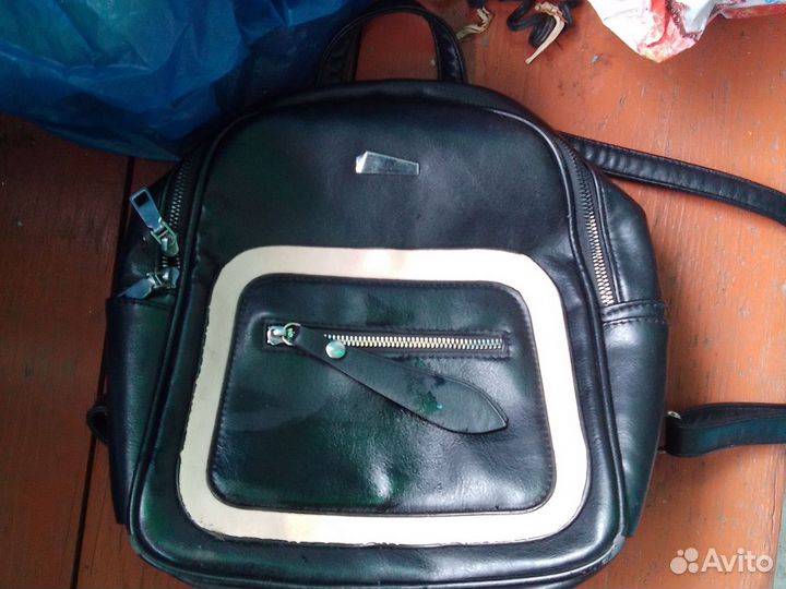 Рюкзак женский кожаный черный