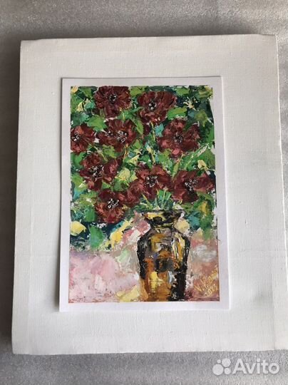 «Букет цветов, цветы на картине» картина маслом