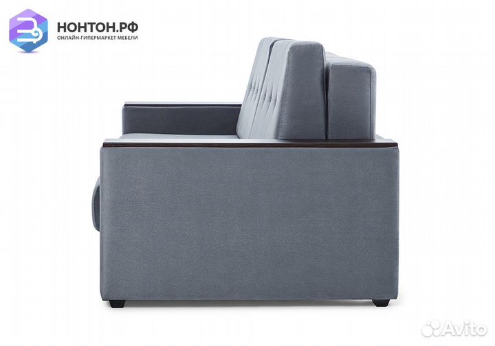 Диван еврокнижка Мадрид Lux серый / коричневый