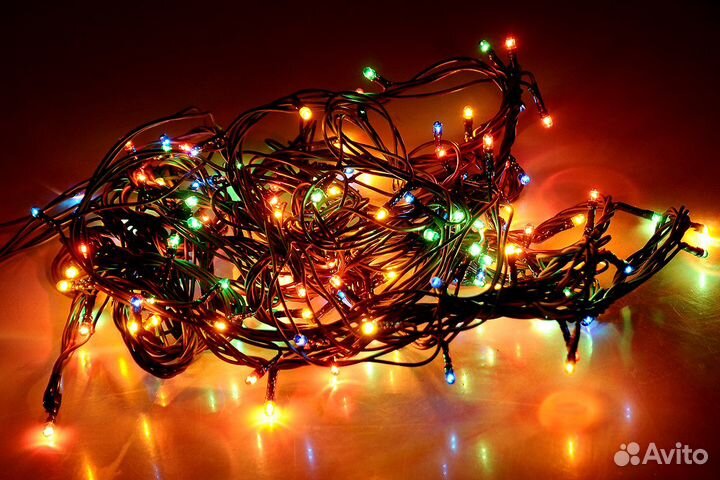 Электрическая гирлянда, 100 ламп, 5 метров
