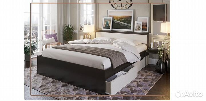 Кровать двухспальная от спальни Гармония