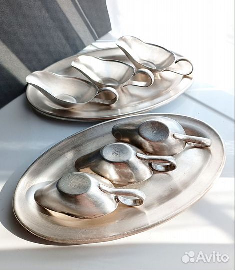 Кольчугинский мельхиор блюдо и соусник СССР, ретро