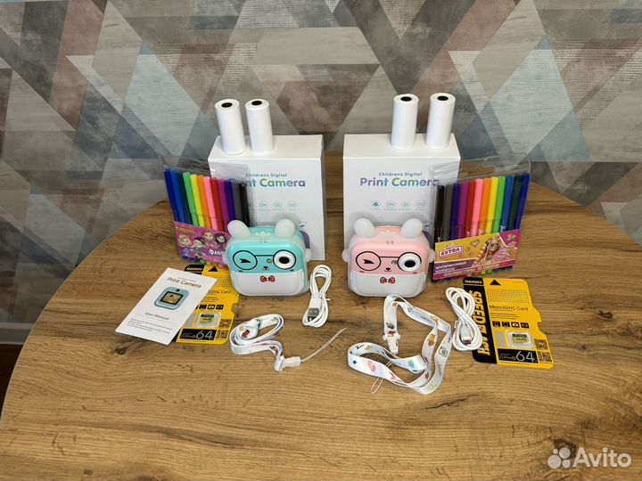 Фотоаппарат моментальной печати детский с подарком
