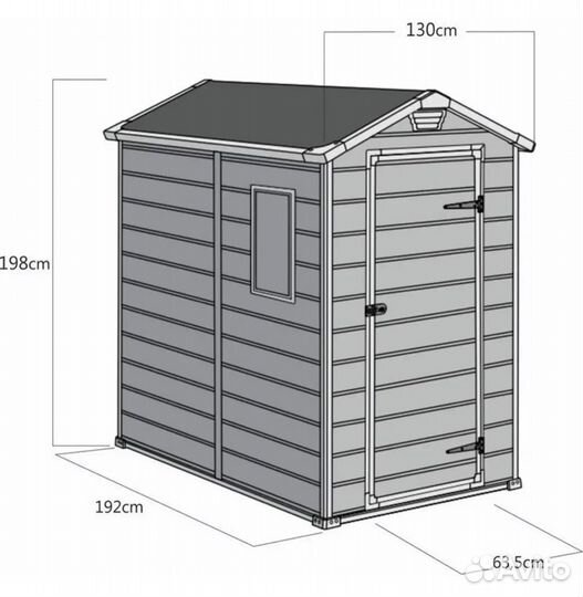 Сарай Хозблок Manor 4x6ft 1,3х1,92х1,9 м