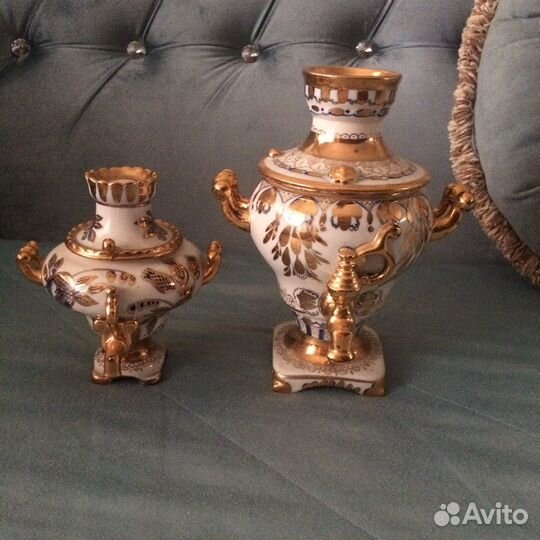 Самовар фарфоровый гжель СССР