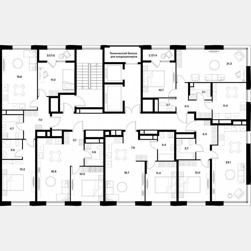 1-к. квартира, 45,2 м², 18/22 эт.