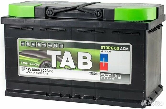 Аккумулятор TAB AGM Stop&Go AG80 (213080)
